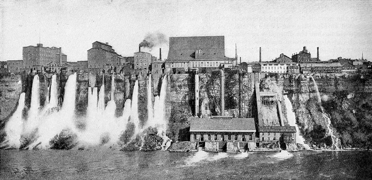 Construction of the Niagara power canal works, circa 1901