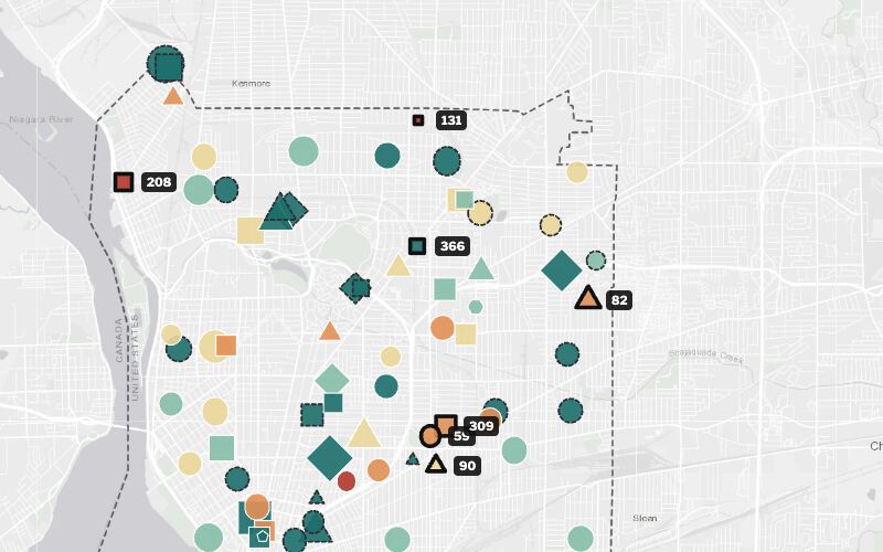 A view of the Buffalo’s Schools, Mapped map