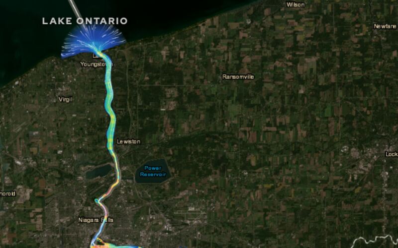 A view of the The Niagara River, in Motion map