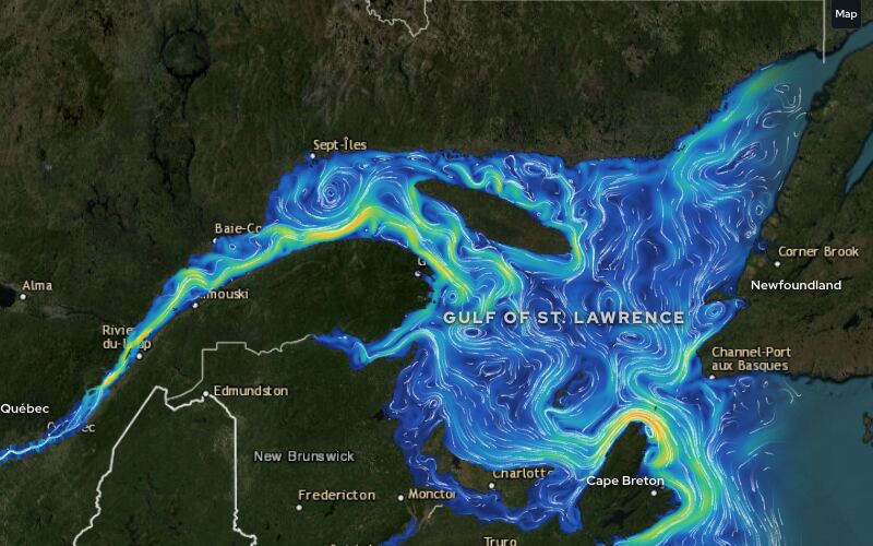 A view of the The St. Lawrence, in Motion map